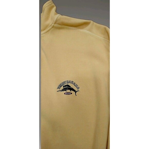 Vintage Tommy Bahama Men’s XXL Yellow 1/4 Zip Cotton Sweatshirt Pullover EUC - Picture 4 of 10